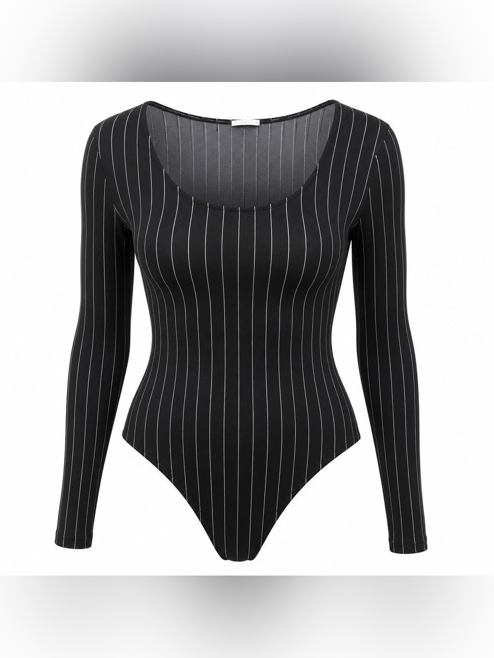 Wolford Women’s Black Pinstripe Long-Sleeve Bodysuit
